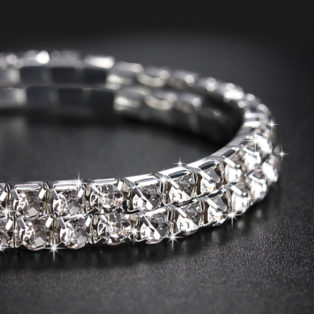 Anklet 2-Layer Crystal Stretch - Picture 4 of 7